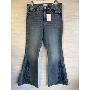 NWT Jessica Simpson Flare Crochet Jeans Sz 10